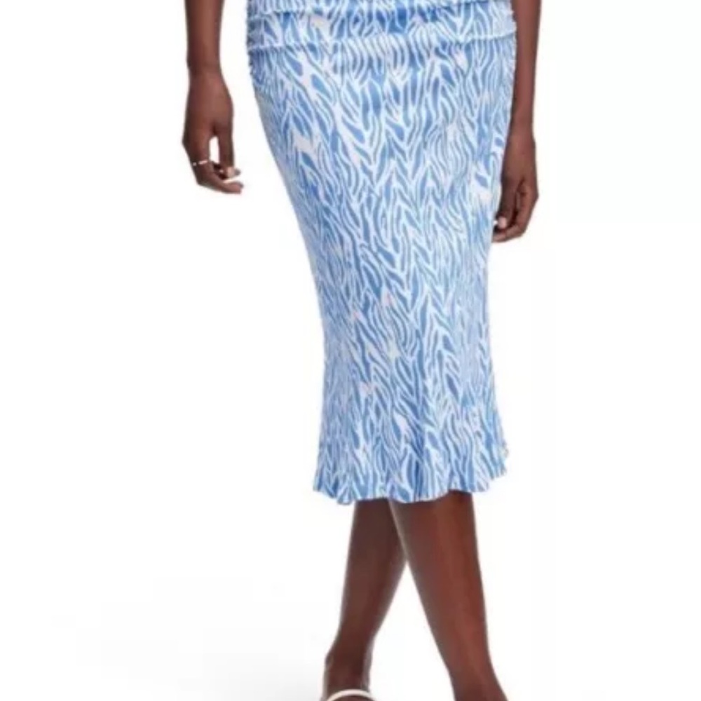 NWT Diane Von Furstenberg x Target Blue Midi Trumpet Skirt